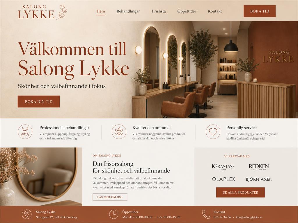 Ny hemsida för Salong Lykke